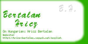 bertalan hricz business card